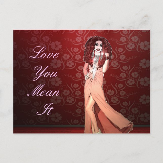 Custom Funny Drag Queen Postcard (Front)