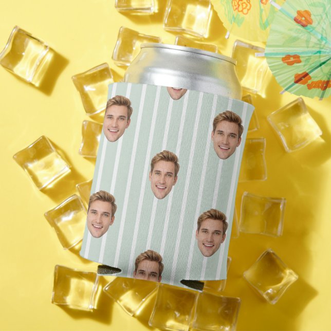 Custom Funny Face Birthday Favours Bachelor Party  Can Cooler (In Situ Summer)