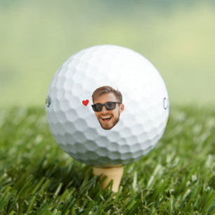 Custom Funny Face Picture Heart Valentine's Day Golf Balls
