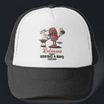 Custom Funny Family Barbeque Group Matching  Trucker Hat<br><div class="desc">Get Fired Up: Smoke Grilling Dad T-Shirt for Dads Who Love to Barbecue. Celebrate Father's Day with humour and style! Our Funny Dad Grilling Drink Beer Father's Day collection features hilarious designs that combine grilling, beer, and dad jokes. Perfect for the grill master in your life, these shirts will bring...</div>