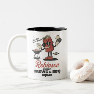 Custom Funny Family Barbeque Group Matching Two-Tone Coffee Mug