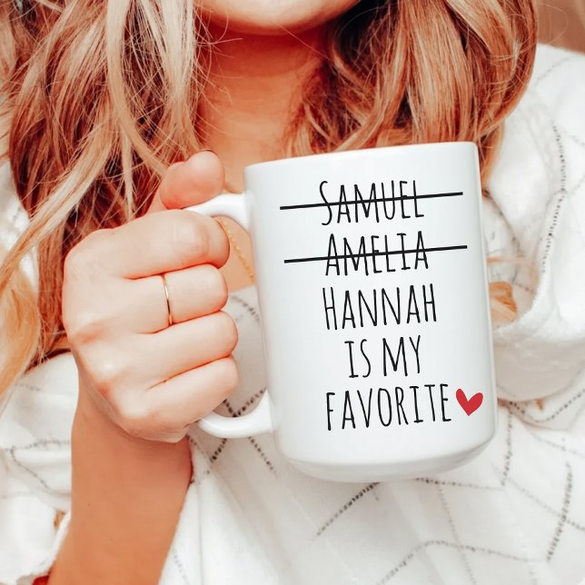 Custom Funny Favorite Child Mug Gift for Mom (Favorite Child Christmas Mug – Custom Gift for Mom, Hilarious Custom Mom Mug Birthday Gift from Kids)
