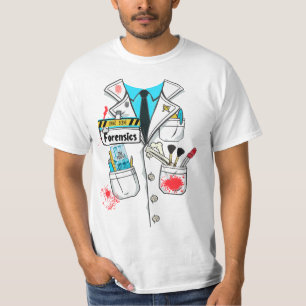 Custom Funny Forensic Science Lab Coat Costume T-Shirt