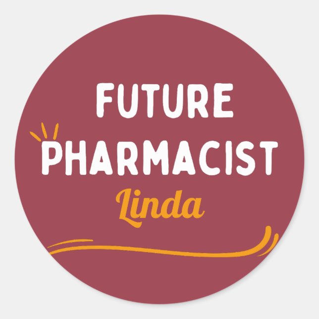 custom funny future pharmacist for kids  classic round sticker (Front)