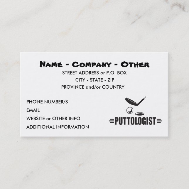 Custom Funny Golf Business Card (Front)