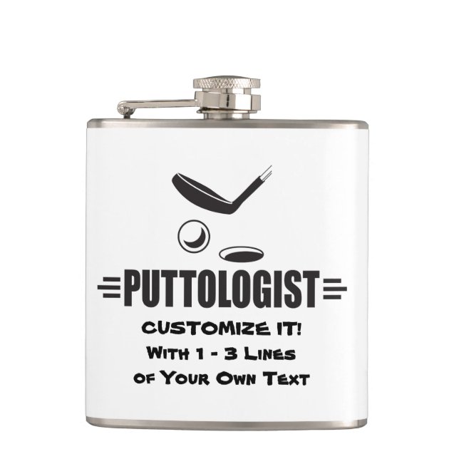 Custom Funny Golf Hip Flask (Front)