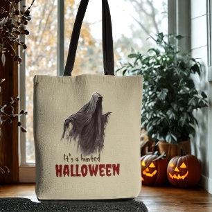 Custom Funny Gothic Horror Spooky Ghost Halloween Tote Bag