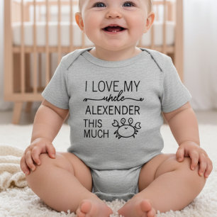 Custom Funny I love my uncle ( NAME ) Baby Bodysuit