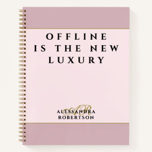 Custom Funny Inspirational Pastel Pink Dusty Blush Notebook