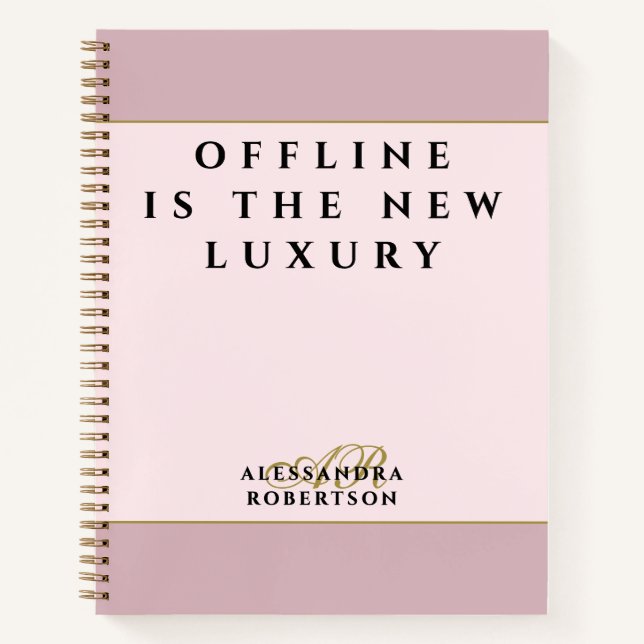 Custom Funny Inspirational Pastel Pink Dusty Blush Notebook (Front)