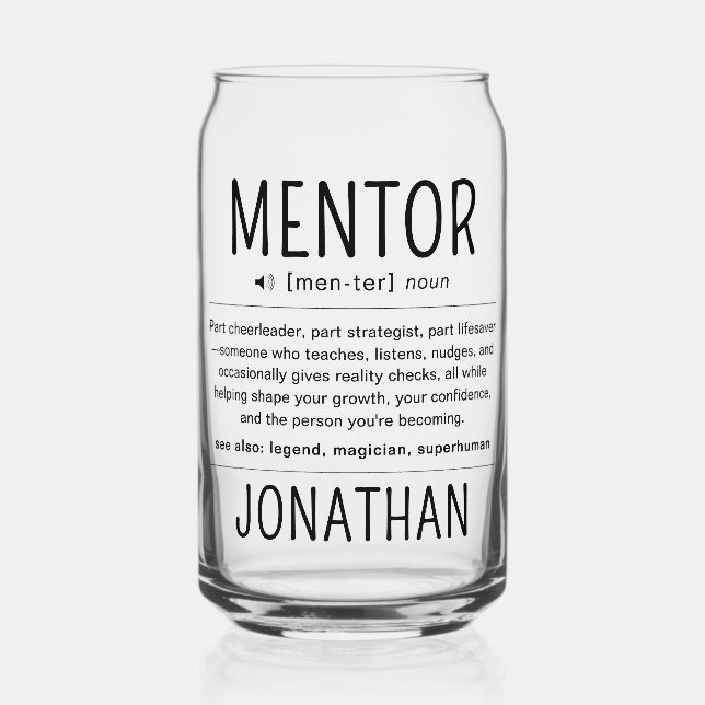  Custom Funny Mentor Coach Adviser Appreciation Can Glass (Front)