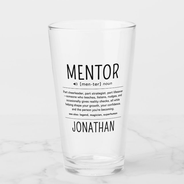  Custom Funny Mentor Coach Adviser Appreciation Glass (Front)