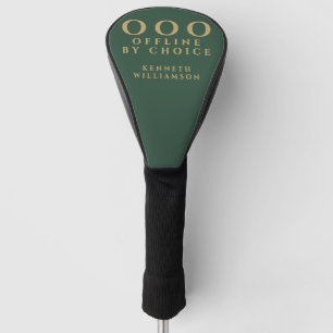 Custom Funny Minimalist OOO Green Gold Modern Men  Golf Head Cover