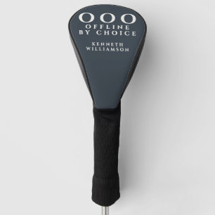 Custom Funny Minimalist OOO Navy Blue White Men Golf Head Cover