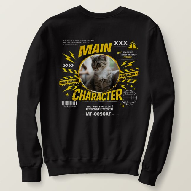 Custom Funny Obsessive Attachment Cat Lover Gift Sweatshirt (Design Back)