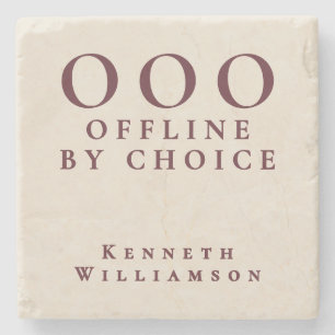 Custom Funny OOO Minimalist Cream Burgundy Men Stone Coaster