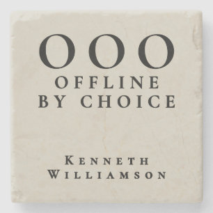 Custom Funny OOO Minimalist Sand Beige Black Men Stone Coaster