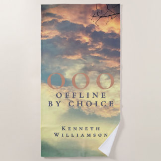 Custom Funny OOO Retro Summer Blue Sky Clouds Men  Beach Towel