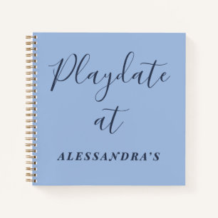 Custom Funny Pastel Blue Playdate Score Tracker  Notebook