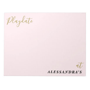 Custom Funny Pastel Pink Playdate Score Tracker  Notepad