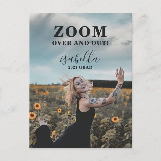 Custom Funny Photo Graduation Announcement Postcard (Front)