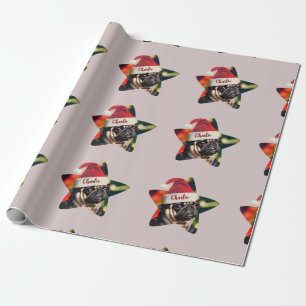 Custom Funny Pug Santa Christmas  Wrapping Paper