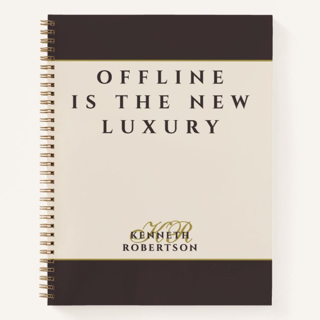 Custom Funny Retro Motivational Brown Cream  Men  Notebook (Front)