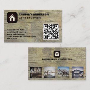 Custom furniture construction wood works business card