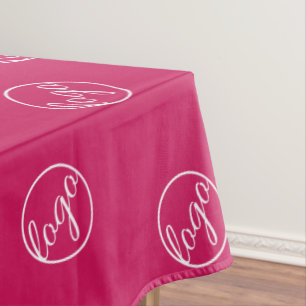 Custom Fuschia Hot Pink Trade Show Logo Business Tablecloth