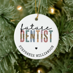 Custom Future Dentist Dental Student Gifts Ceramic Tree Decoration
