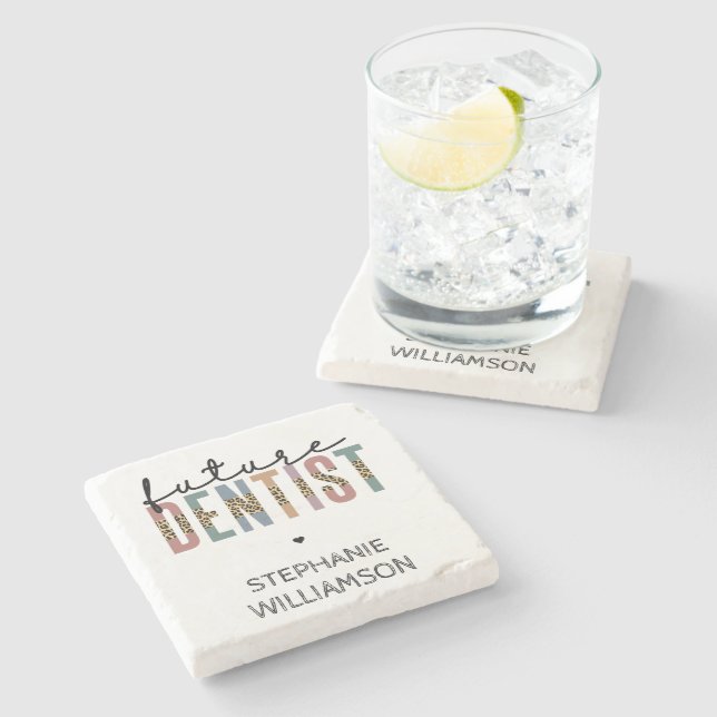Custom Future Dentist Dental Student Gifts Stone Coaster (Side)