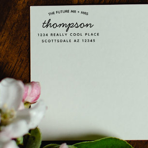 Custom Future Mr Mrs Modern Wedding Return Address Self-inking Stamp