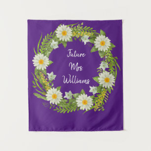 Custom Future Mrs Greenery Daisy Bridal Shower Tapestry