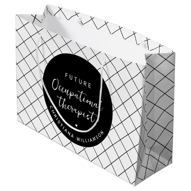 Custom Future OT Occupational Therapist Elegant Large Gift Bag (Back Angled)