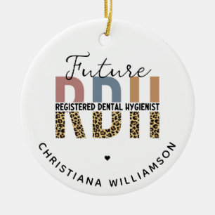 Custom Future RDH Registered Dental Hygienist Ceramic Tree Decoration