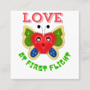 Custom Fuzzy Heart Butterfly Gift Enclosure Card