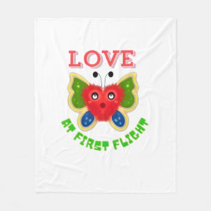Custom Fuzzy Heart Butterfly Gift Fleece Blanket