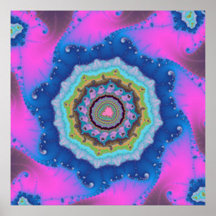 Custom Galaxy Pink Pinwheel Poster