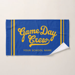 Custom Game Day Crew Team Spirit Blue Gold Sport Hand Towel