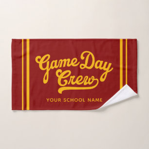 Custom Game Day Crew Team Spirit Cardinal Gold Hand Towel