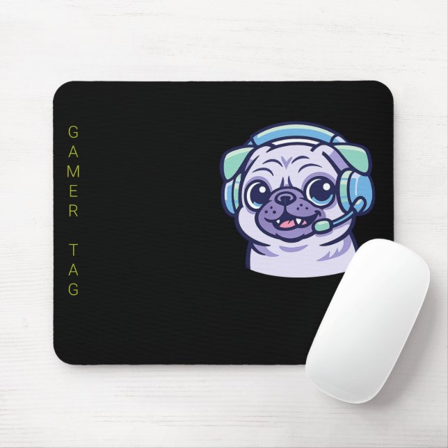 Custom Gamer Pug Black Acid Green Professional  Mouse Pad (With Mouse)