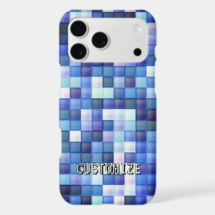 Custom Gamertag Blue 8-Bit Pixel Square Pattern