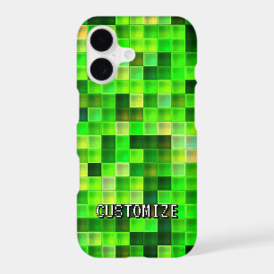 Custom Gamertag Green 8-Bit Pixel Square Pattern