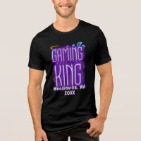 Custom Gaming King for Gamer Location Date Name