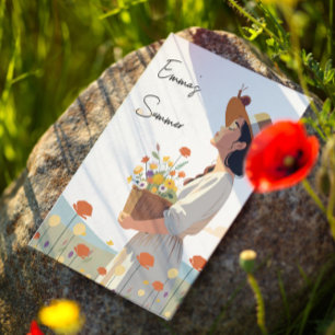 Custom Garden Girl Original Illustration Postcard