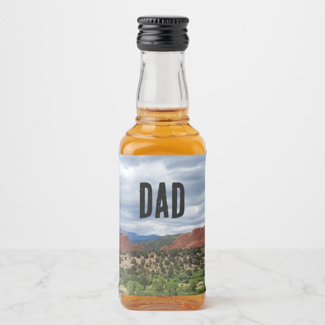 Custom Garden of the Gods Dad Gift Liquor Bottle Label (Front)