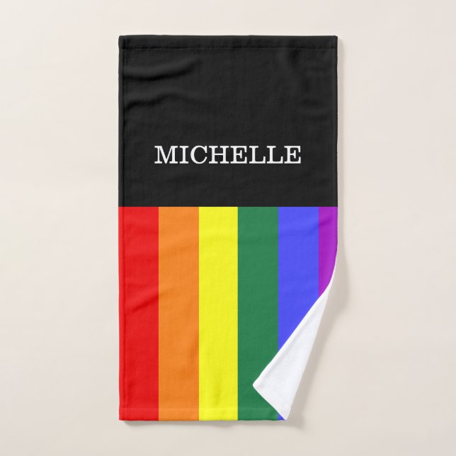 Custom Gay Rainbow Pride Hand Towel (Hand Towel)