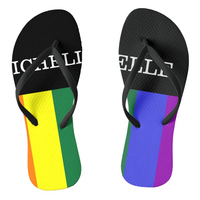 Custom Gay Rainbow Pride Pair Jandals (Footbed)