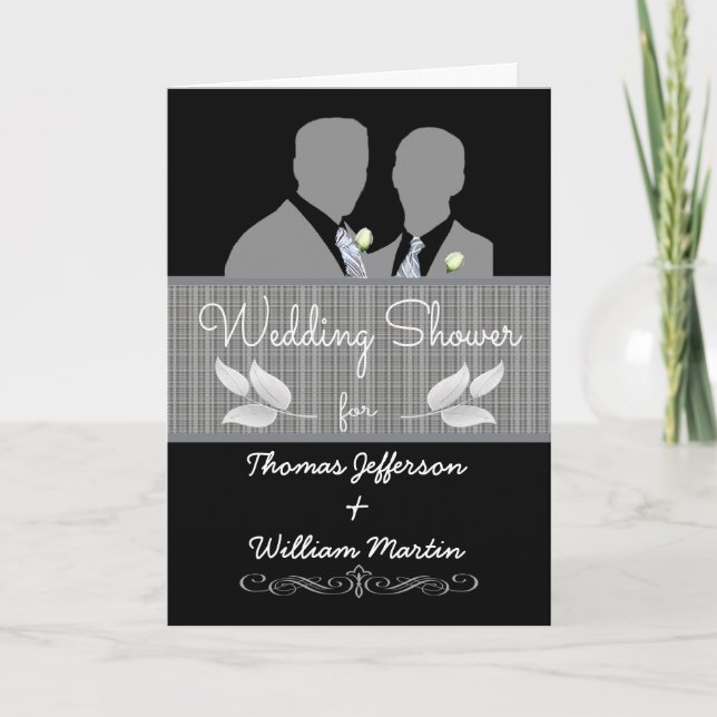 Custom Gay Wedding Shower Invitation (Front)