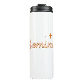 Custom Gemini Zodiac Name & Stars Minimalist Gift Thermal Tumbler